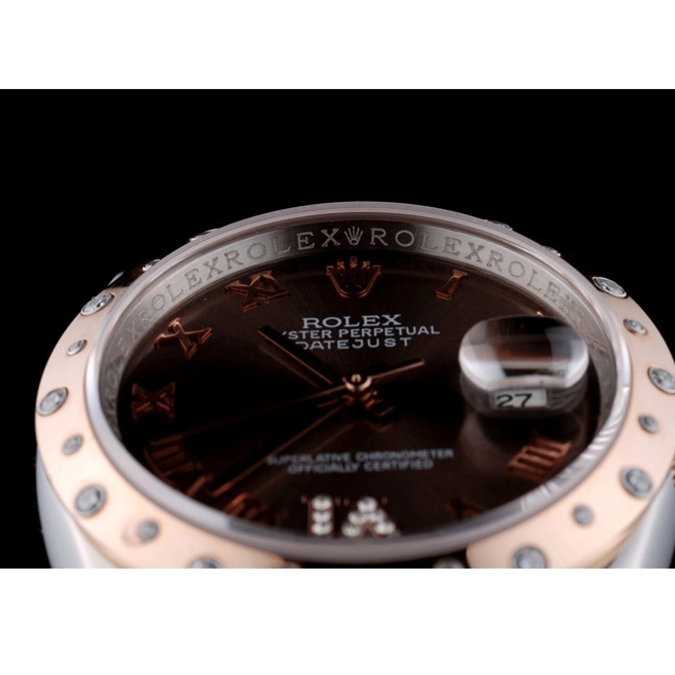 Good Copy Rolex Watches Brown DateJust Stainless 41994 Dial Case Diamond Plated Rolex Steel Brushed 0614